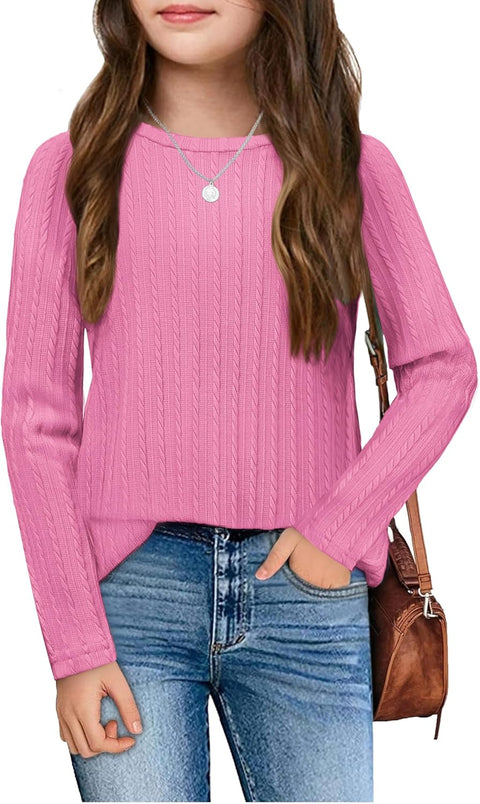 Arshiner Girls Raglan Long Sleeves Shirts Knit Tops