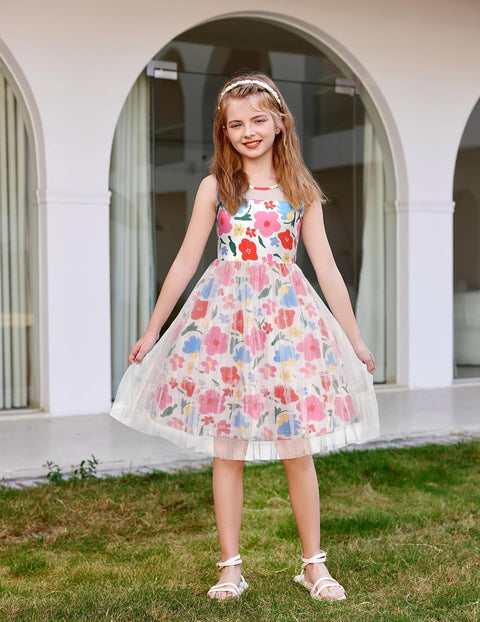 [2T-7Y] Arshiner Toddler Sleeveless Formal Dress Fancy Cute Tulle Glitter Dresses