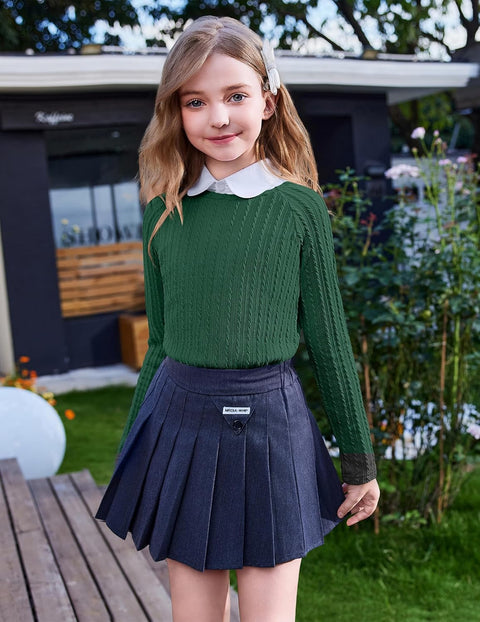 Arshiner Girls Raglan Long Sleeves Shirts Knit Tops