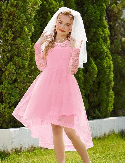 Arshiner Flower Girl Lace Tutu Dresses Flowy Party Dress