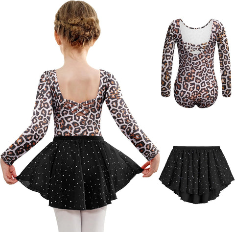 Arshiner Girls Ballet Leotards with Chiffon Dance Skirt