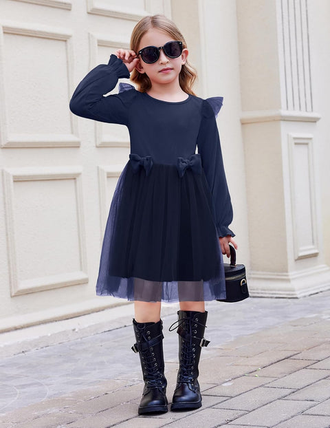 Arshiner Girls Tulle Dresses with Bow Tie Party Dress