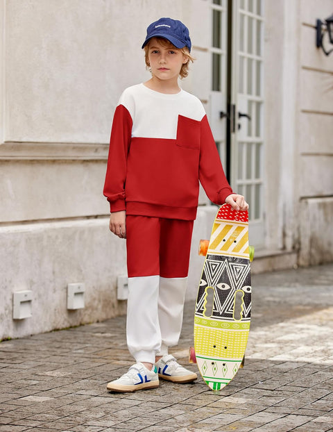 Arshiner Boys Sweatsuit Sweatshirt and Pants Tracksuit Set