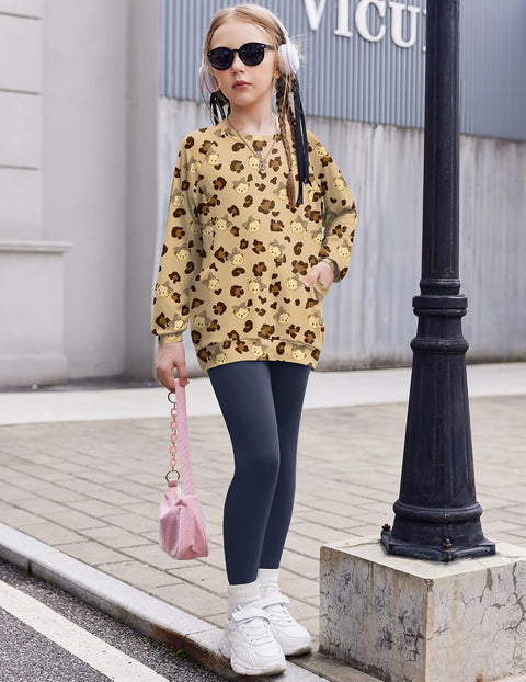 Arshiner Girls Long Sleeve Shirts with Pockets