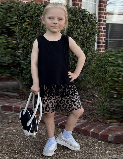 Arshiner Girls Summer Outfits Sleeveless Fringe Tank Top and Elastic Waist Pocketed Shorts Set Girl Clothes 6-14 Years