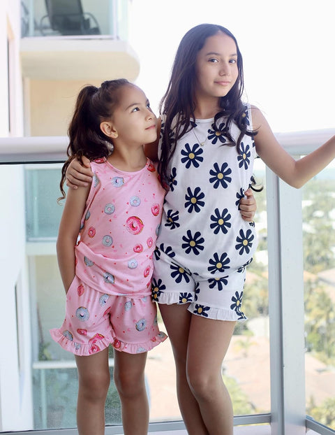 Arshiner Girls Pajamas Ruffle Sleepwear Tank Top and Shorts Set Pjs Outfit