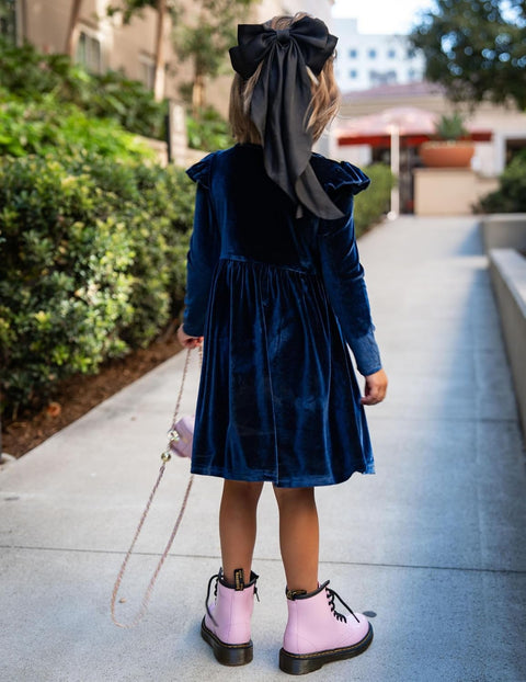 Arshiner Toddler Velvet Dress Little Girls Ruffle Dresses