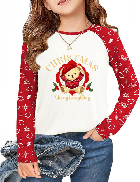 Arshiner Girls Raglan Long Sleeve Shirts Soft Tunic Tops
