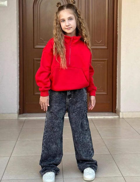 Arshiner Girls Half Zip Sweatshirt Fleece Quarter Pullover