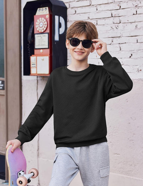 Arshiner Boys Geometric Texture Sweatshirts