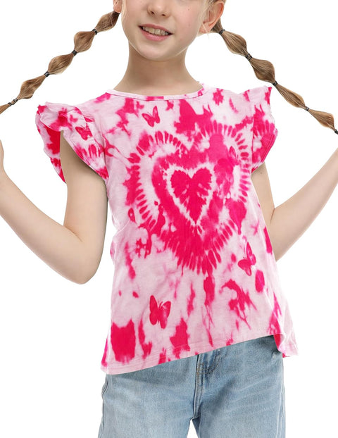 Arshiner Girls Shirts Ruffle Short Sleeve Cute Casual Tops Blouse Tee