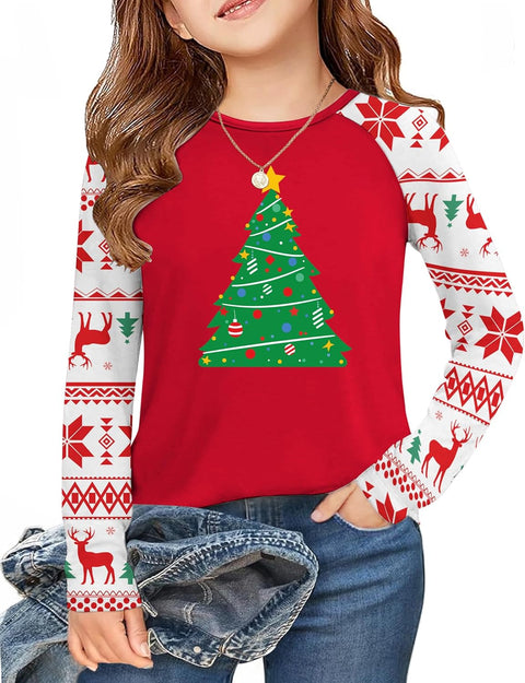 Arshiner Girls Raglan Long Sleeve Shirts Soft Tunic Tops