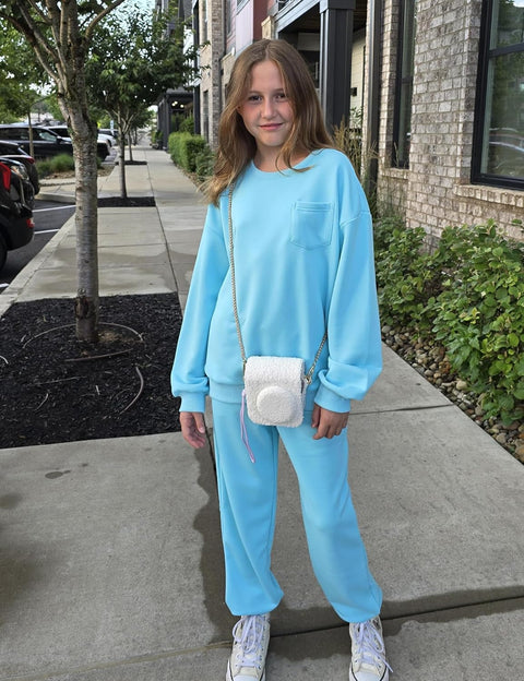 Arshiner Girls 2 Piece Outfits Oversize Sweatshirt and Sweatpant Sets