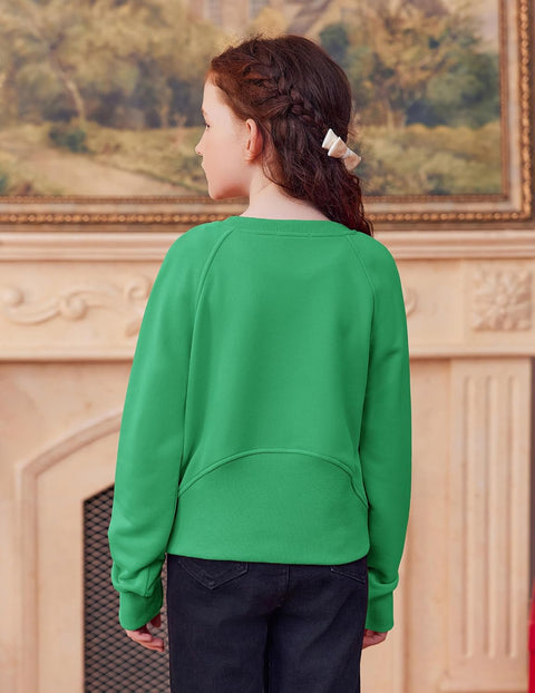 Arshiner Girls Sweatshirt Crop Tops Cropped Ribbed Shirts