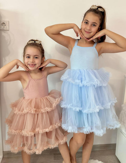 Arshiner Toddler Girls Tulle Dress Tiered Ruffle Fluffy Tutu Dresses 2-8 Years