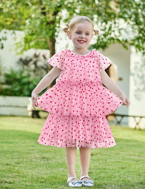 Arshiner Girls Tulle Dress Toddler Layered Tutu Dresses