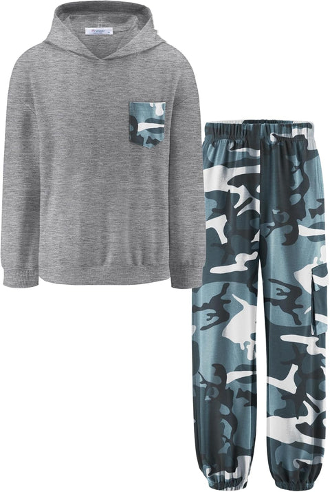 Arshiner Boys Long Sleeve Hoodie and Pants Outfit Set