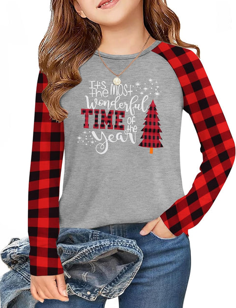 Arshiner Girls Raglan Long Sleeve Shirts Soft Tunic Tops