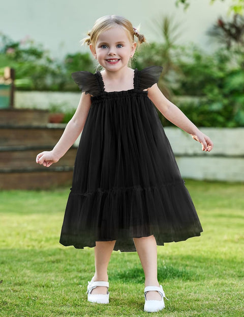 Arshiner Toddler Tulle Dress for Girls Layered Tutu Ruffle Dresses