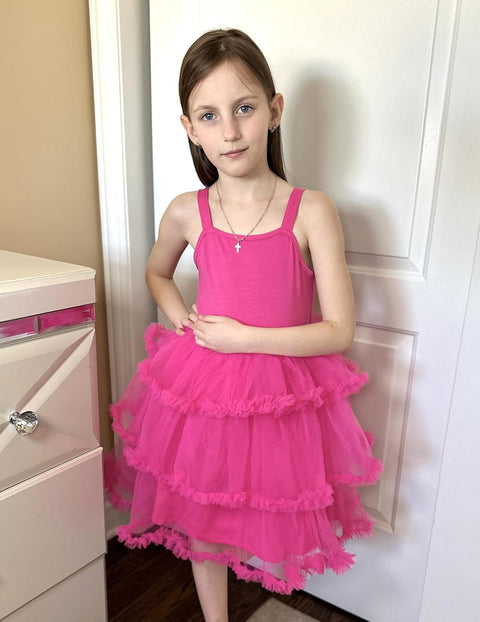 Arshiner Toddler Girls Tulle Dress Tiered Ruffle Fluffy Tutu Dresses 2-8 Years