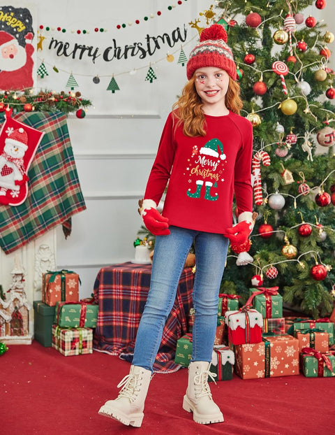 Arshiner Girls Raglan Long Sleeve Shirts Soft Tunic Tops