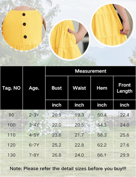 Arshiner Toddler Girl Dresses Casual Sleeveless Swing Flowy Sundress