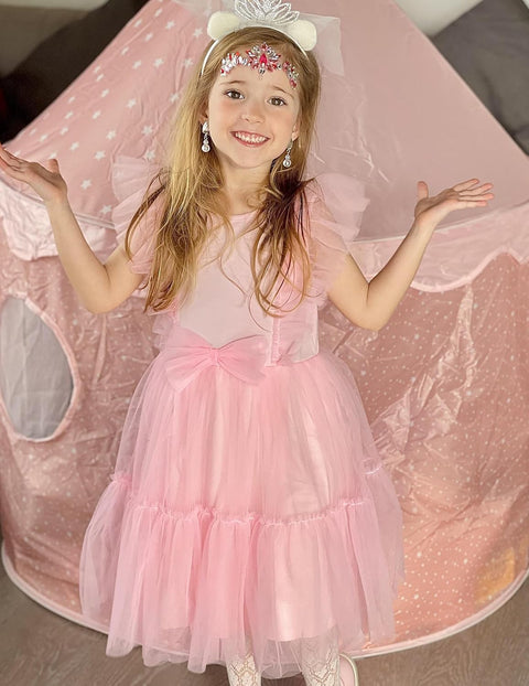 【2-6T】Arshiner Toddler Tutu Dress Girls Tulle Ruffle Bowknot Dresses