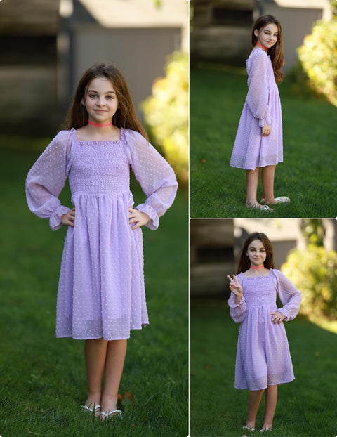 Arshiner Girl Tulle Dress Winter Long Sleeve Teen Girls Party Dresses