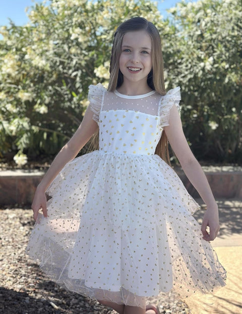 Arshiner Toddler Girls Tutu Sundress Ruffle Sleeve Double Fluffy Tiered Dresses