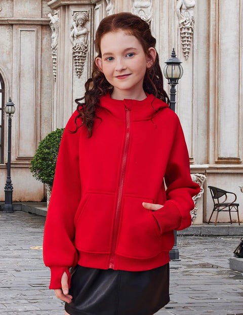 Arshiner Girls Zip Up Hoodies Sweatshirts Fleece Jackets