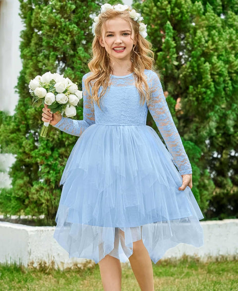 Arshiner Flower Girl Dress Toddler Contrast Lace Tutu Tulle Dresses