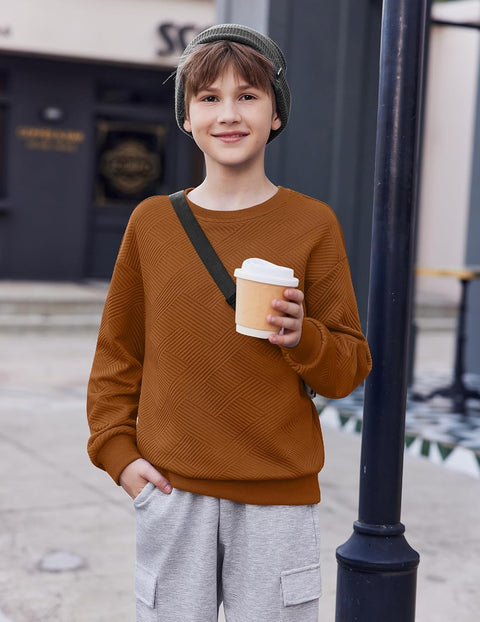 Arshiner Boys Geometric Texture Sweatshirts