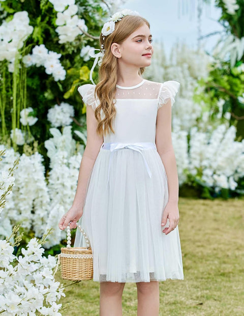 [2-8Y] Arshiner Toddler Girls Tutu Dress Contrast Mesh Party Dresses