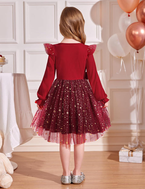 Arshiner Girls Tulle Dresses with Bow Tie Party Dress