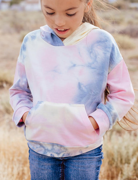 Arshiner Girls Tie Dye Sweatshirts Loose Casual Hoodies Tops