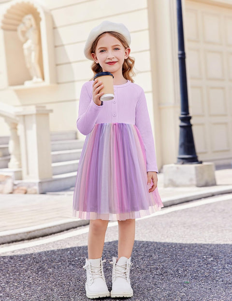 Arshiner Toddler Girls Tutu Dress Long Sleeve Party Dresses