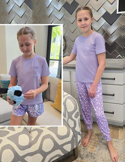 Arshiner Girls Clothes 3 Piece Outfits Short Sleeve Shirt