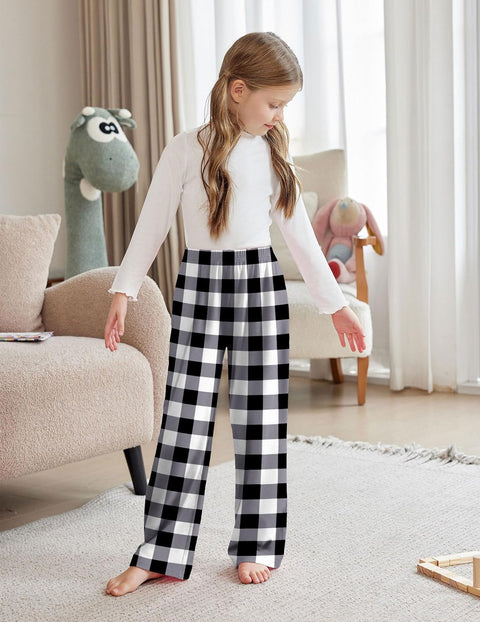 Arshiner Pajama Pants for Girls Long Sleep Plaid Pants