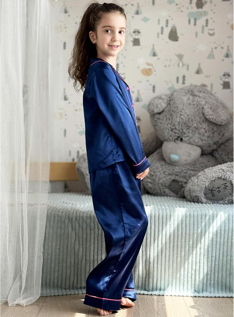 Arshiner Girls Pajamas Silk Satin Pajama Set