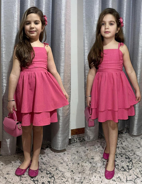 Arshiner Girls Dresses Flowy Tiered Ruched Smocked Back Midi Sundress
