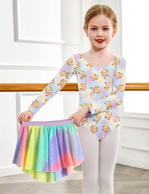 Arshiner Girls Ballet Leotards with Chiffon Dance Skirt