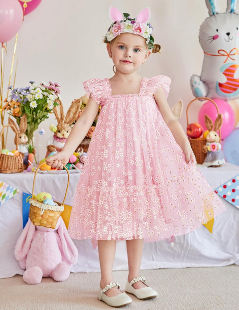 Arshiner Toddler Tulle Dress for Girls Layered Tutu Ruffle Dresses