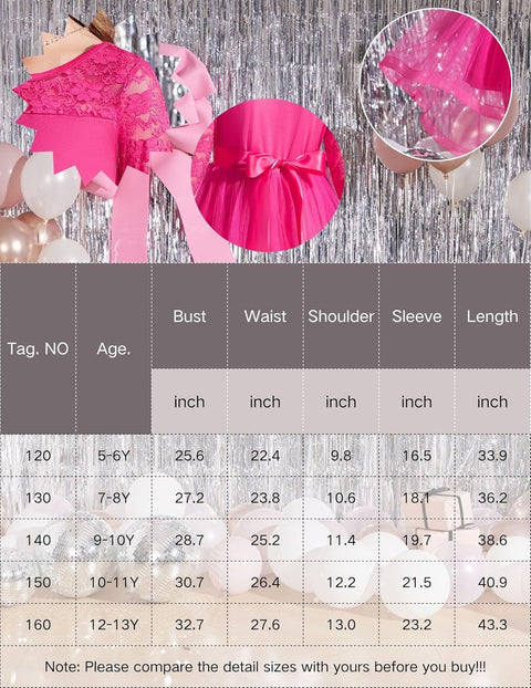 Arshiner Flower Girl Lace Tutu Dresses Flowy Party Dress