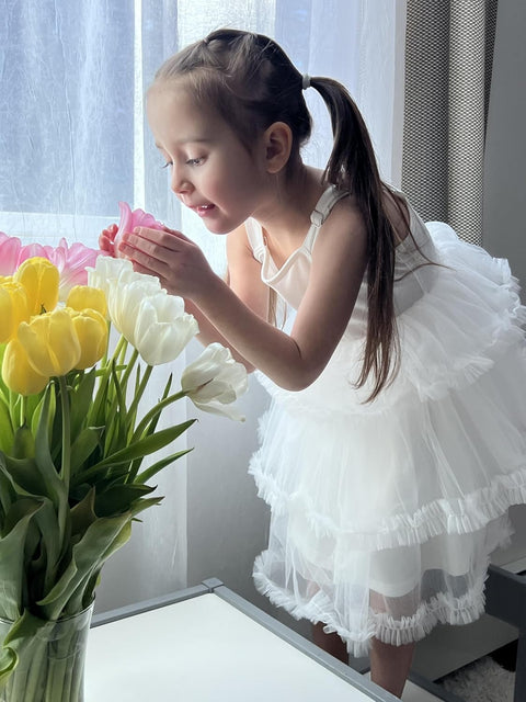 Arshiner Toddler Girls Tulle Dress Tiered Ruffle Fluffy Tutu Dresses 2-8 Years