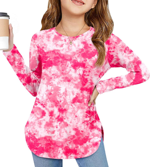 Arshiner Girls Long Sleeve T Shirts Hem Side Soft Tops