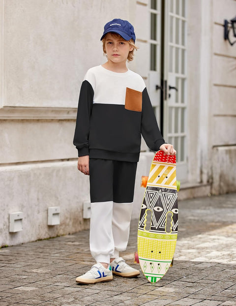 Arshiner Boys Sweatsuit Sweatshirt and Pants Tracksuit Set