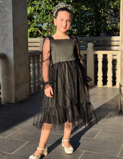 Arshiner Girls Tie Back Dress Puff Formal Party Tulle Dresses