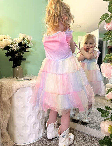 Arshiner Toddler Baby Girl Dress Ruffle Sleeveless Tulle Dresses 2-6