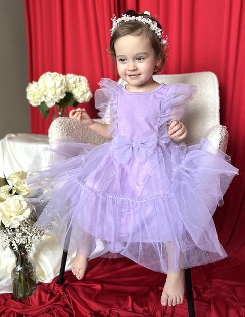 【2-6T】Arshiner Toddler Tutu Dress Girls Tulle Ruffle Bowknot Dresses