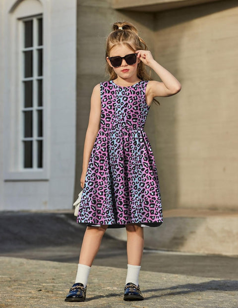 【2-6Y】Arshiner Toddler Girls Dress Back Bowknot Twirly Sundress with Pockets